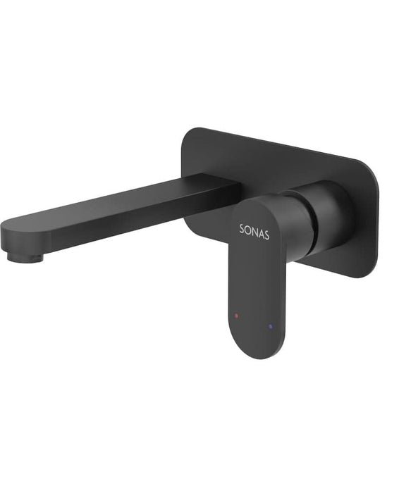 Sonas Norfolk Eco Flow Wall Mounted Basin Mixer Matt Black | UBR0053