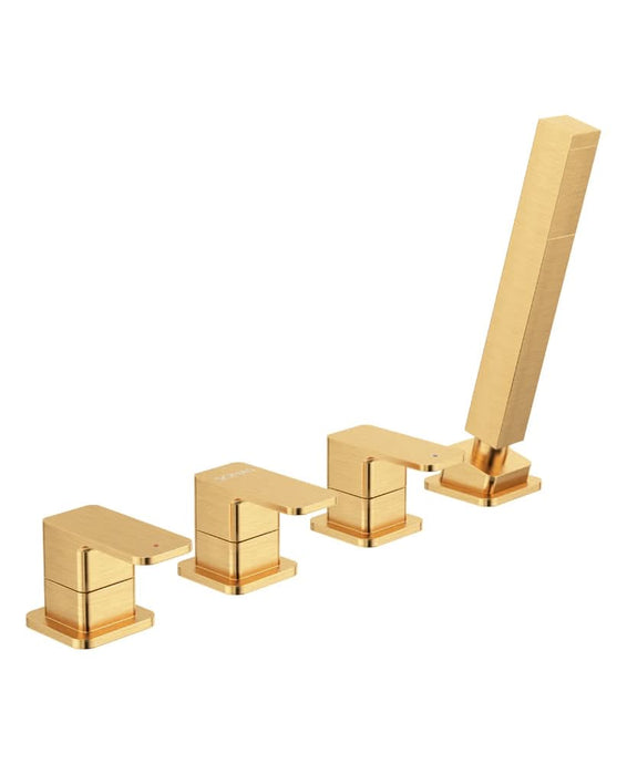 Sonas Contour 4 Hole Bath Shower Mixer Brushed Gold | UBR0085