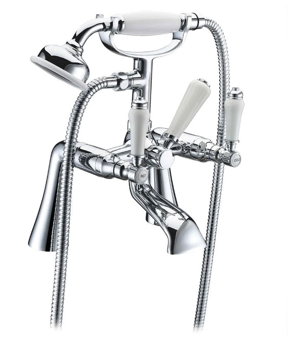 shower mixer in chrome and white