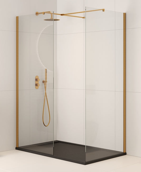 Sonas Aspect 700Mm Wetroom Panel - Brushed Gold | AWRP0700BG