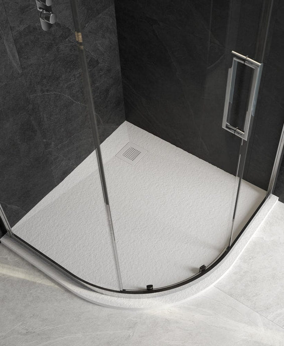 Sonas Slate 1000 Quadrant White Shower Tray & Waste | NSLQ100WH