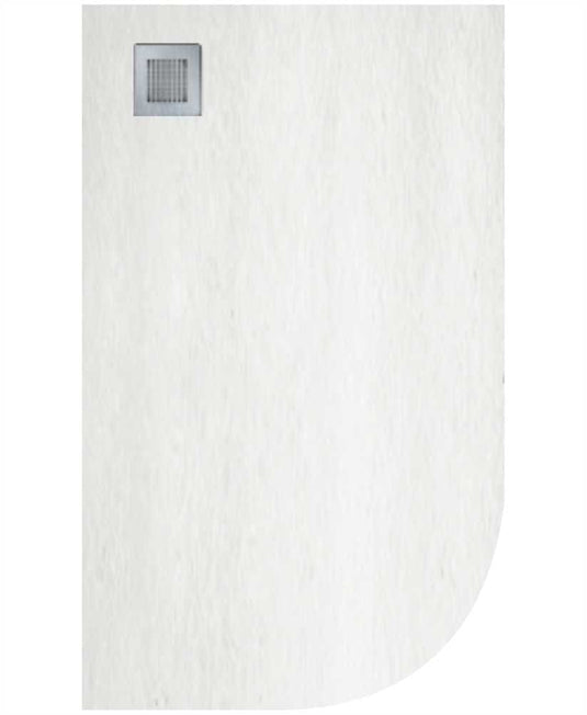 Sonas Slate White 1000X800Mm Lh Offset Quadrant Shower Tray & Waste | NSLQ1080LHWH
