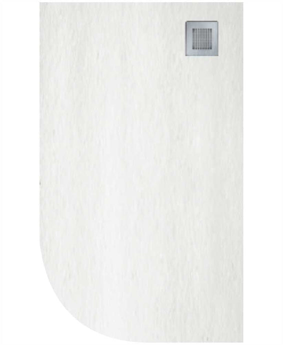 Sonas Slate White 1000X800Mm Rh Offset Quadrant Shower Tray & Waste | NSLQ1080RHWH