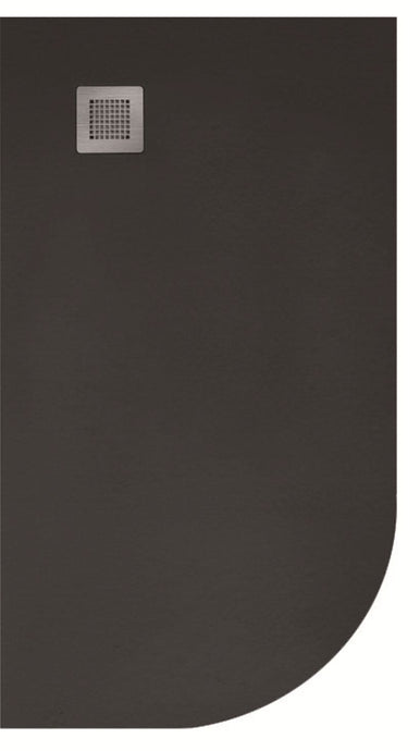 Sonas Slate Black 1000X800Mm Lh Offset Quadrant Shower Tray & Waste | NSLQ1080LHBLK