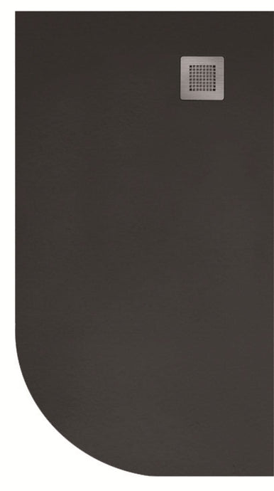 Sonas Slate Black 1000X800Mm Rh Offset Quadrant Shower Tray & Waste | NSLQ1080RHBLK