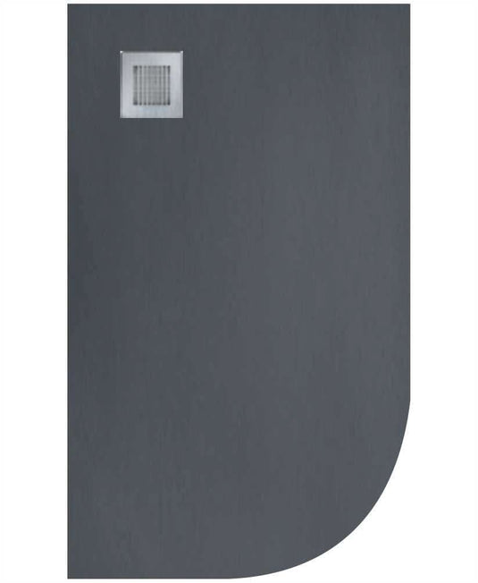 sonas slate anthracite offset quadrant shower tray and waste