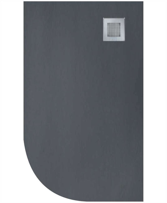 sonas slate anthracite offset quadrant shower tray and waste