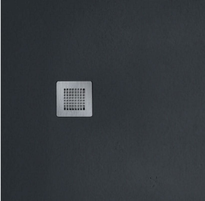sonas slate black rectangular shower tray and waste