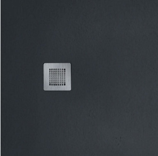 sonas slate black rectangular shower tray and waste