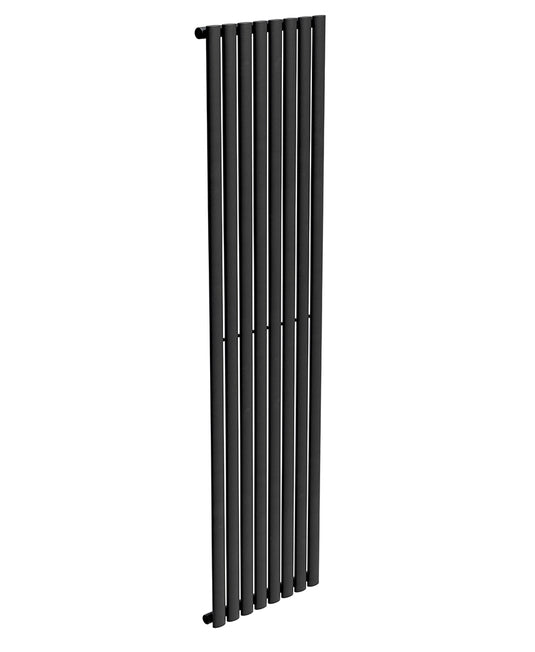 Sonas Amura Elliptical Tube Vertical Designer Radiator  1800 X 480 Single Panel Black | ASPV1848BK