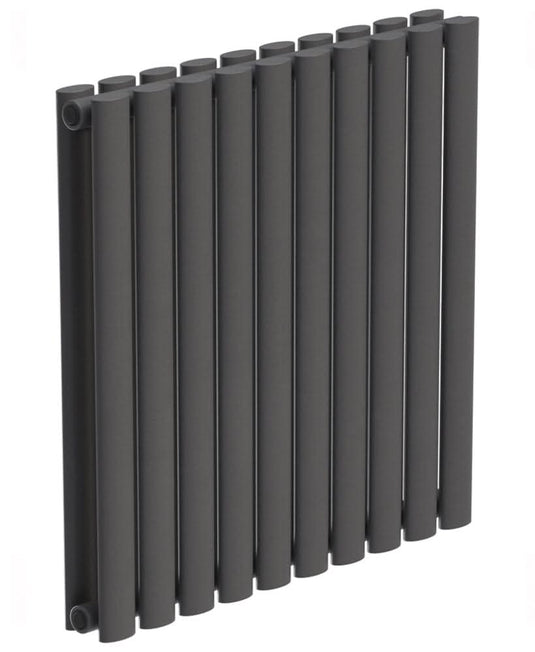 Sonas Amura Elliptical Tube Horizontal Designer Radiator  600 X 600 Double Panel Anthracite | ADPH60AT