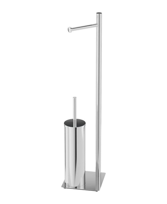 toilet roll holder and toilet brush 