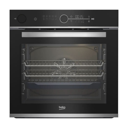 black stainless steel single oven