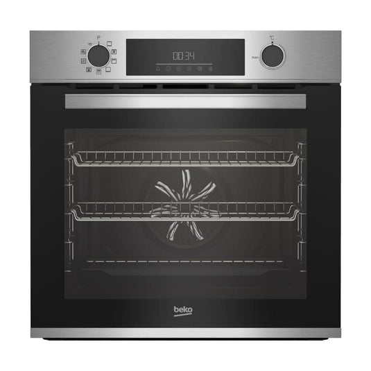 black stainless steel single oven