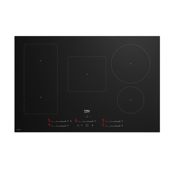 black induction hob with 5 zones