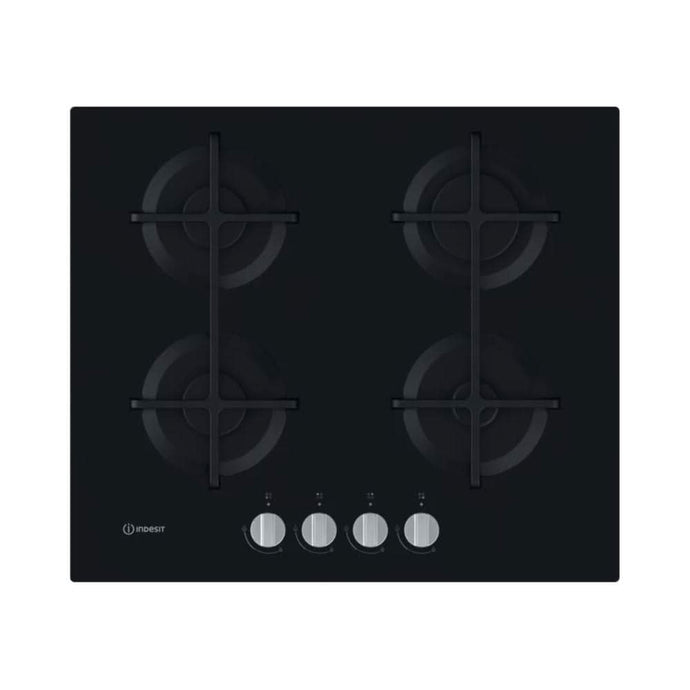 black gas hob with 4 burners