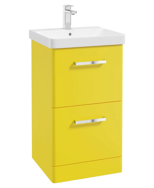 Sonas Kora 50Cm Fs 2 Drawer Vanity Unit Sun-Kissed Yellow Matt-Chrome Handle | UF0474