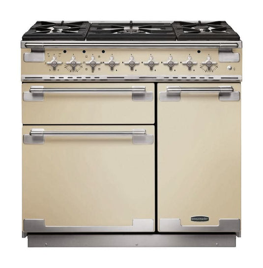 dual fuel rangemaster elise 110 in cream with chrome trim