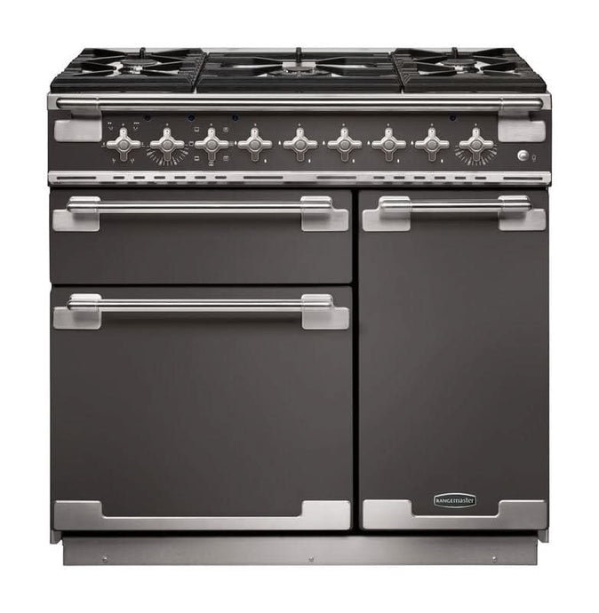 dual fuel rangemaster elise 110 in slate with chrome trim
