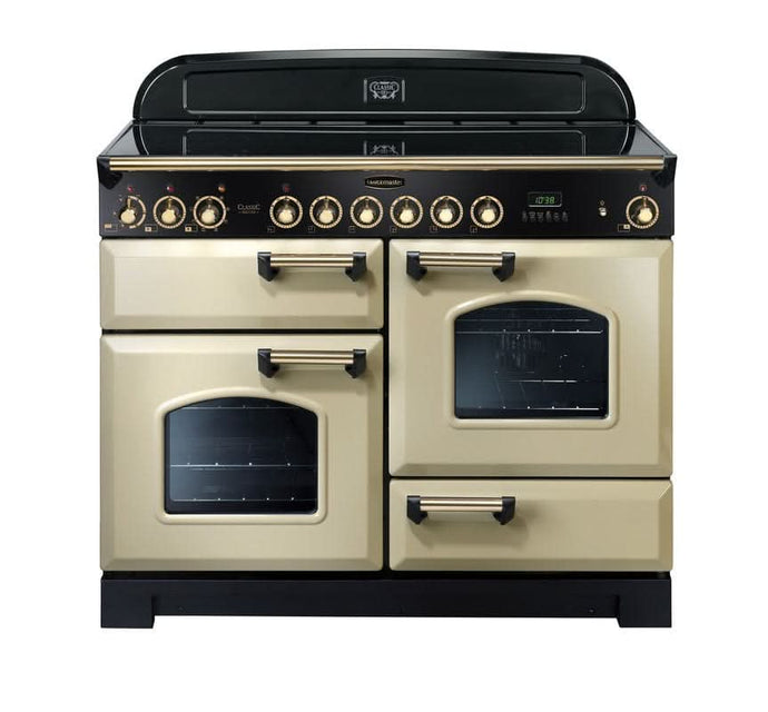 ceramic rangemaster classic deluxe 110 in cream with brass trim