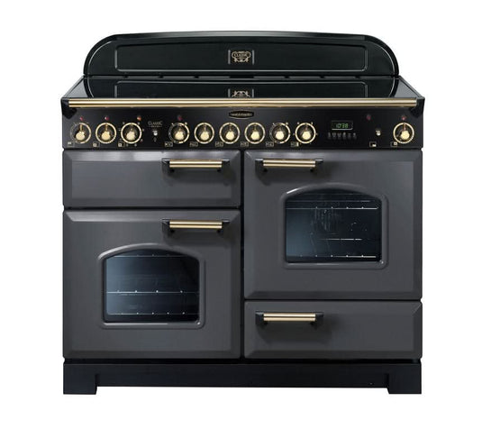 ceramic rangemaster classic deluxe 110 in slate with brass trim