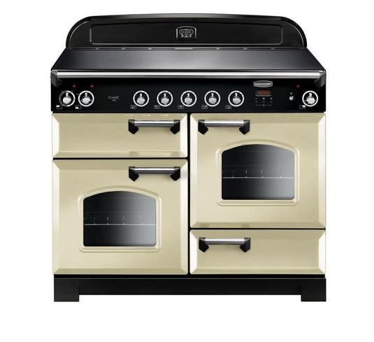 induction rangemaster classic 110 in cream with chrome trim
