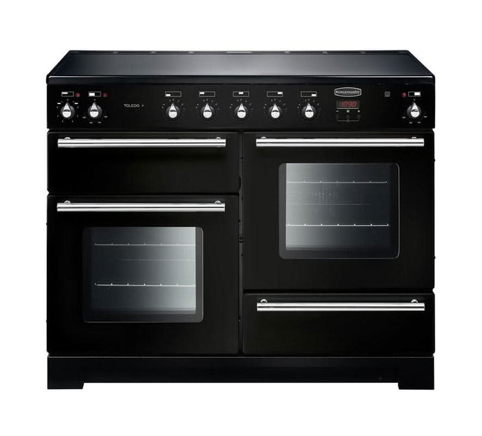 induction rangemaster toledo plus 110 in black with chrome trim