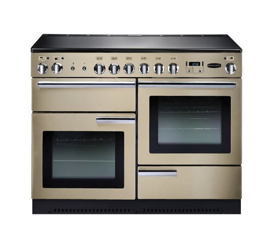 induction rangemaster professional plus 110 in cream with chrome trim