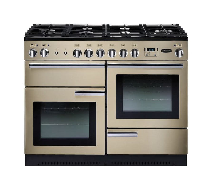 natural gas rangemaster professional plus 110 in cream with chrome trim