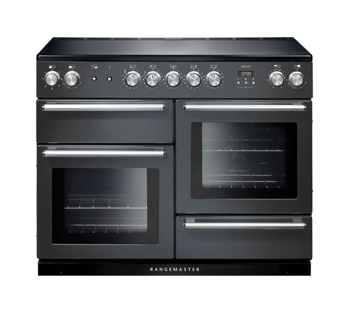 induction rangemaster nexus 110 in slate with chrome trim