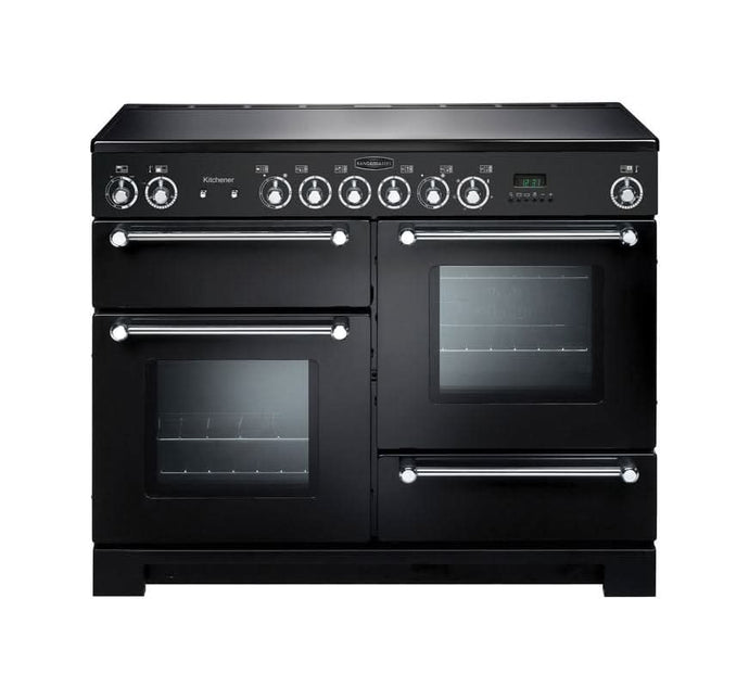 Rangemaster Kitchener 110 | Ceramic | Black | Chrome Trim | KCH110ECBL/C