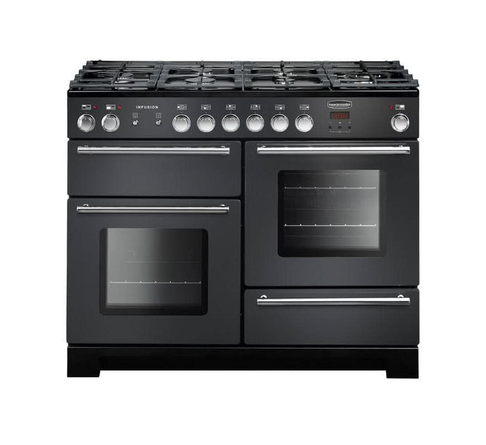 dual fuel rangemaster infusion 110 in slate with chrome trim