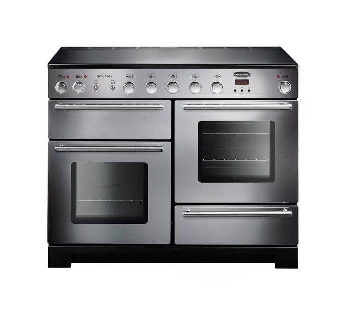 induction rangemaster infusion 110 in stainless steel with chrome trim