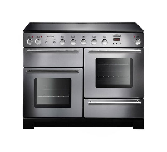 induction rangemaster infusion 110 in stainless steel with chrome trim
