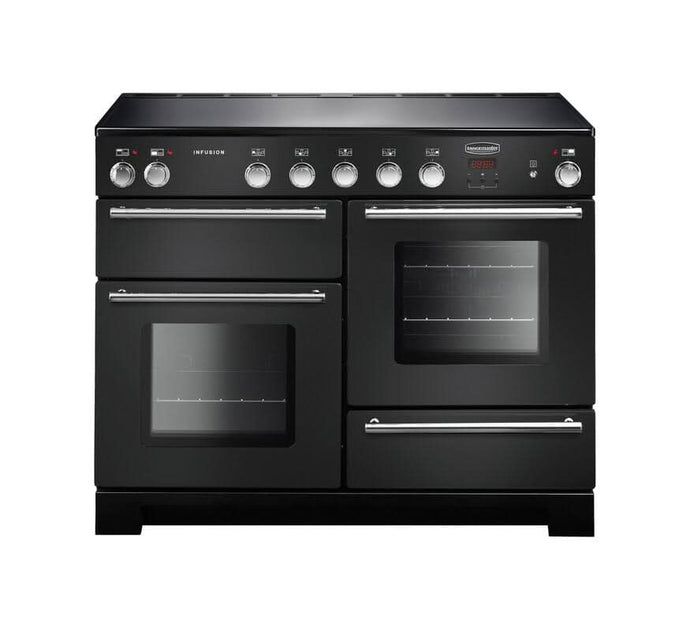 induction rangemaster infusion 110 in charcoal black with chrome trim