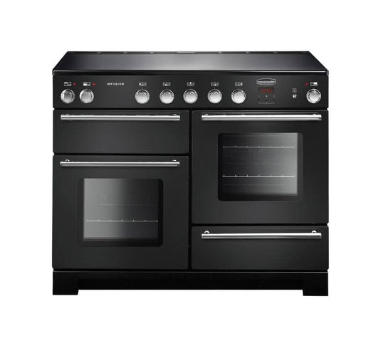 induction rangemaster infusion 110 in charcoal black with chrome trim
