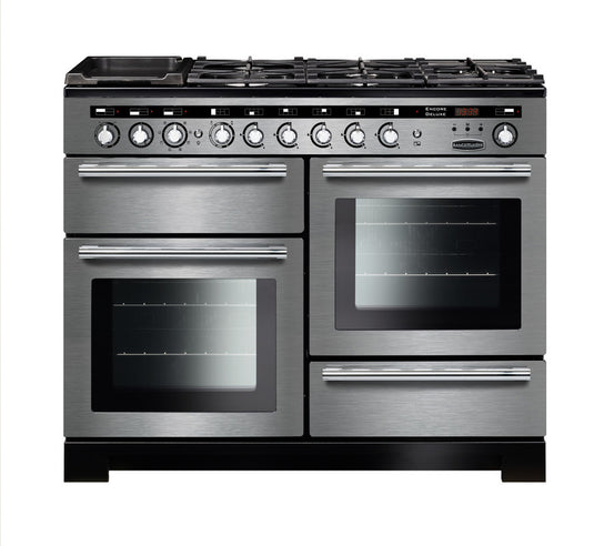 Rangemaster Encore Deluxe 110 | Dual Fuel | Stainless Steel | Chrome Trim | EDL110DFFSS/C