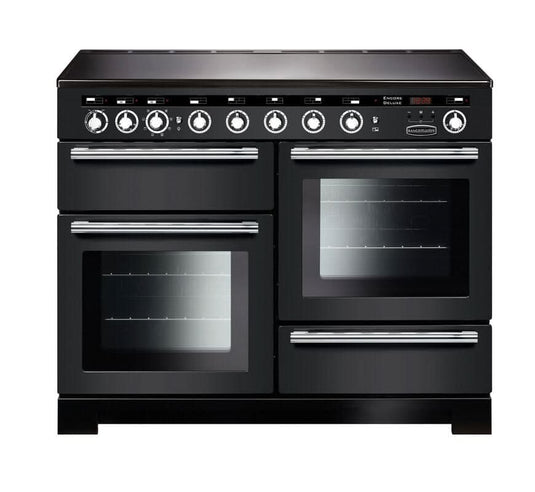 induction rangemaster encore deluxe 110 in black with chrome trim