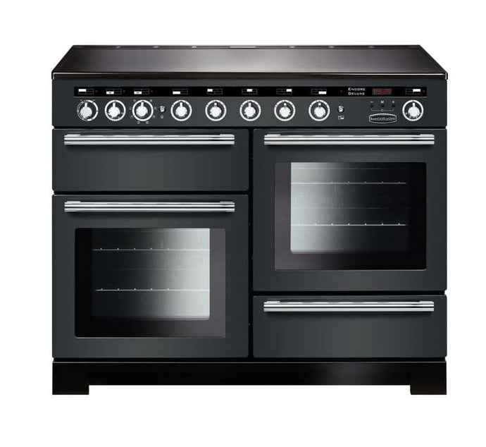 induction rangemaster encore deluxe 110 in slate with chrome trim