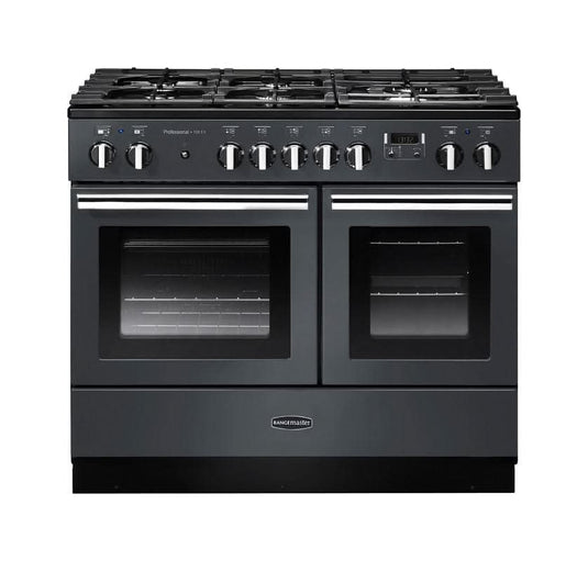 dual fuel rangemaster professional plus fx 100 in slate with chrome trim