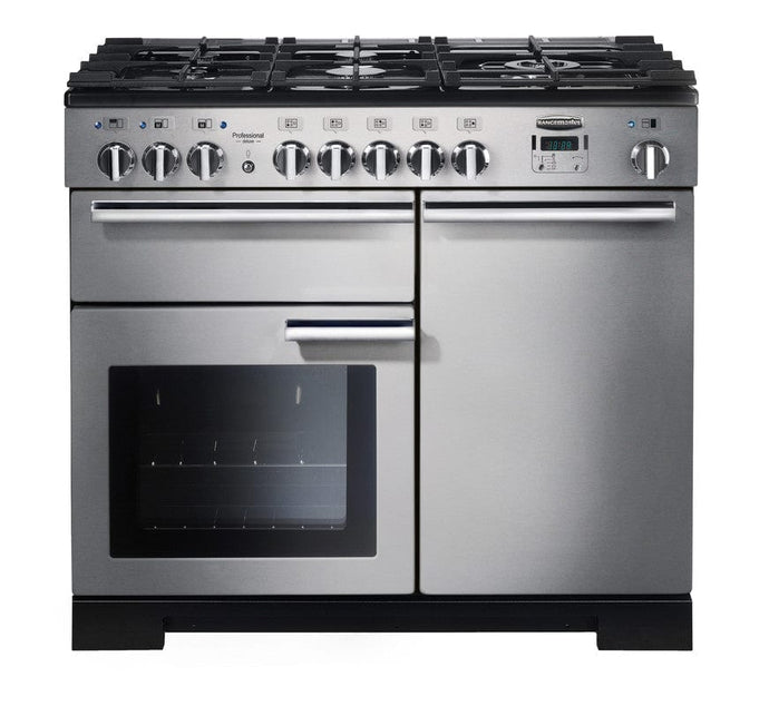 Rangemaster Professional Deluxe 100 | Dual Fuel | Stainless Steel |Chrome Trim |  PDL100DFFSS/C