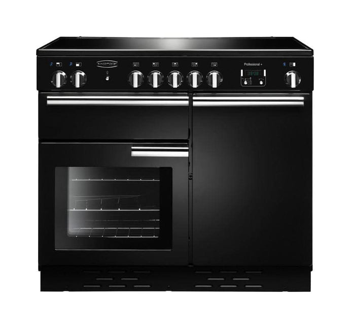 ceramic rangemaster professional plus 100 in black with chrome trim