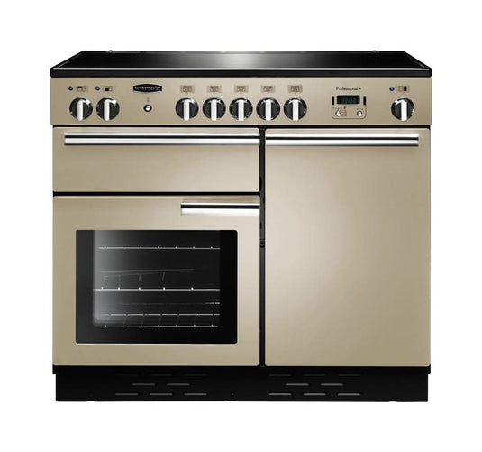 induction rangemaster professional plus 100 in cream with chrome trim