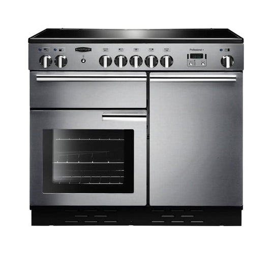 induction rangemaster professional plus 100 in stainless steel with chrome trim