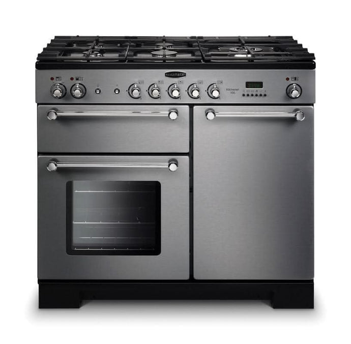 Rangemaster Kitchener 100 | Dual Fuel | Stainless Steel | Chrome Trim | KCH100DFFSS/C