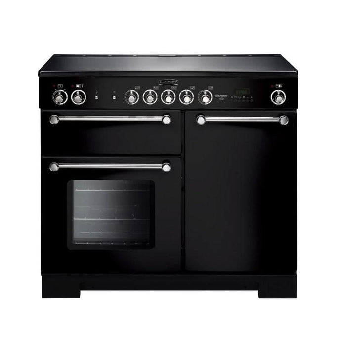 Rangemaster Kitchener 100 | Ceramic | Black | Chrome Trim | KCH100ECBL/C