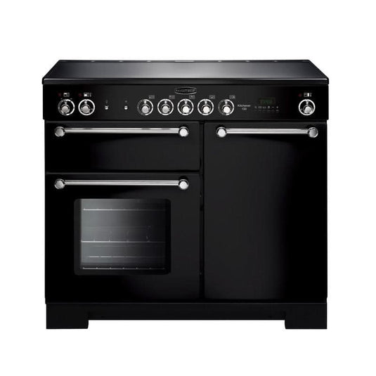 Rangemaster Kitchener 100 | Ceramic | Black | Chrome Trim | KCH100ECBL/C