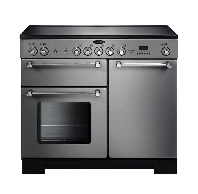 ceramic rangemaster kitchener 100 in stainless steel with chrome trim