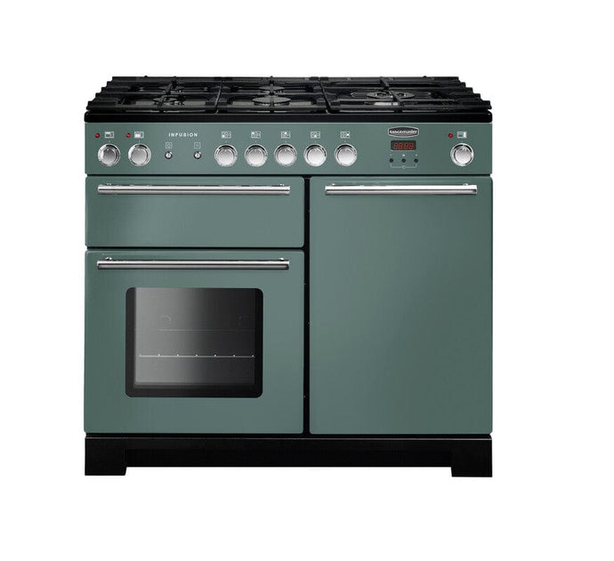 Rangemaster Infusion 100 | Dual Fuel | Mineral Green | Chrome Trim | INF100DFFMG/