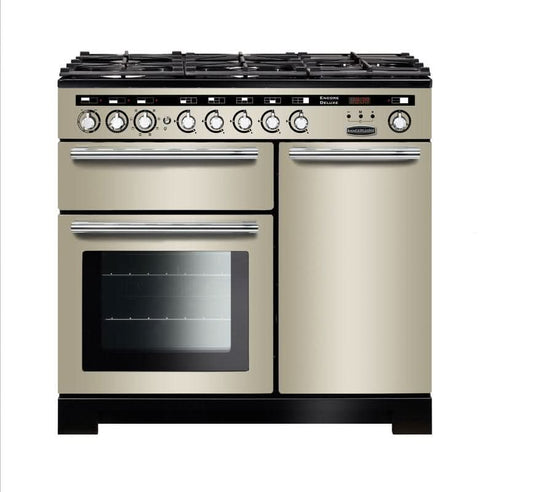 Rangemaster Encore Deluxe 100 | Dual Fuel | Ivory | Chrome Trim | EDL100DFFIV/C